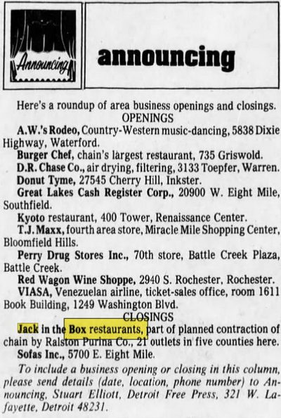 Jack-In-The-Box (Jack In The Box) - Jun 3 1980 The End (newer photo)